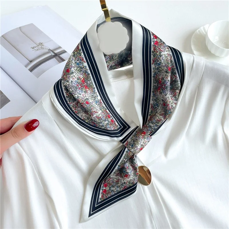 Navy Garden Loop Scarf