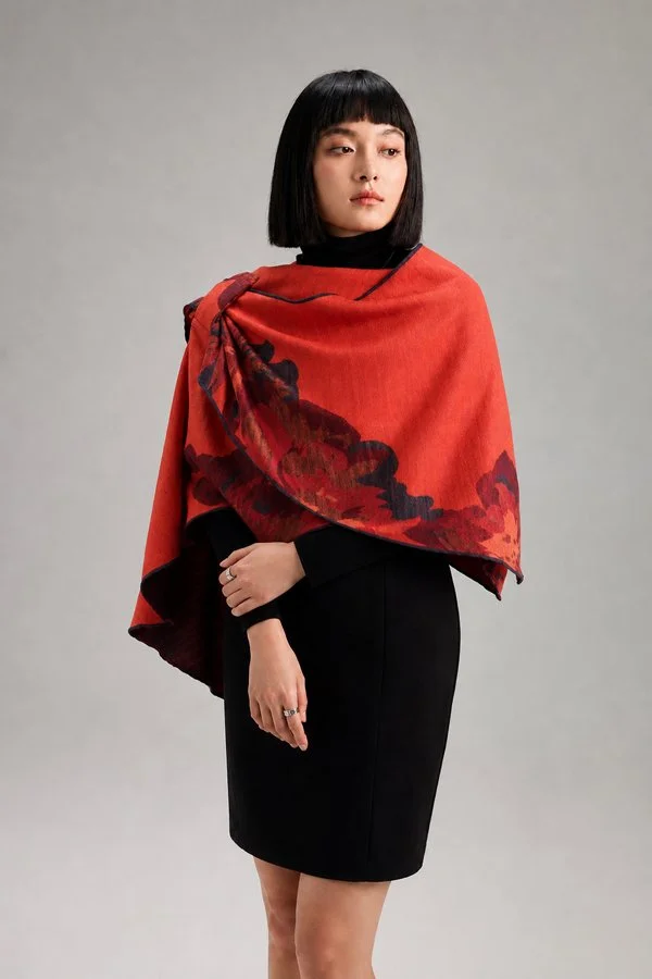 Orange / Navy Reversible Loop Wrap – Rose Collection