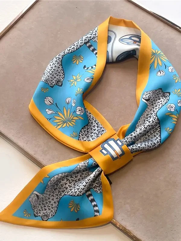 Blue Cheetah Loop Scarf