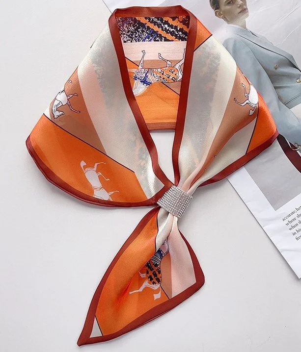 Orange Fox Hunt Gem Loop Scarf