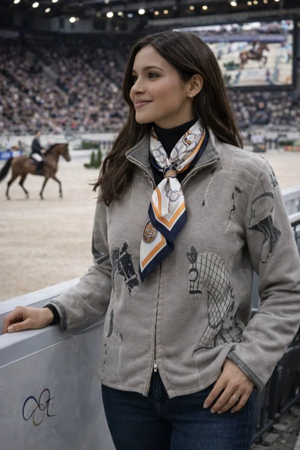Tan / Gray Trotter Reversible Zipper Sweater