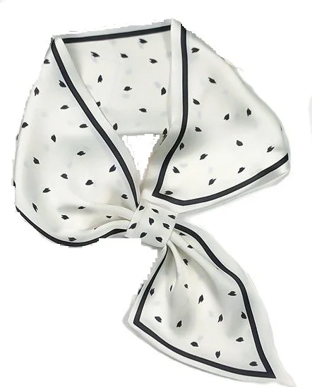 White Leaves Loop Scarf