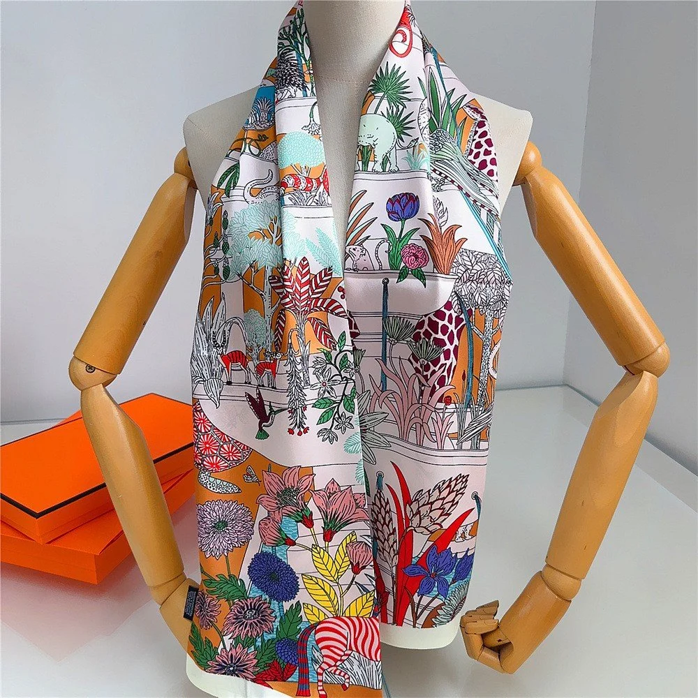 White Bow Scarf – Safari Collection