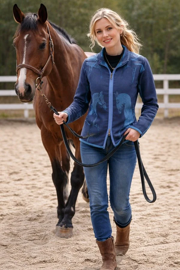 Blue / Black Trotter Reversible Zipper Sweater