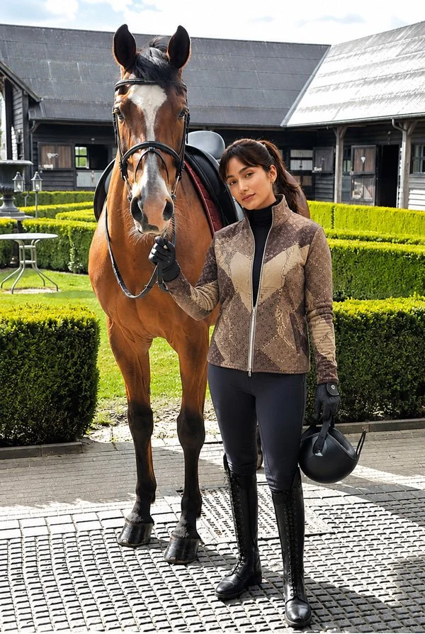 Brown Giddy Up Zipper Sweater