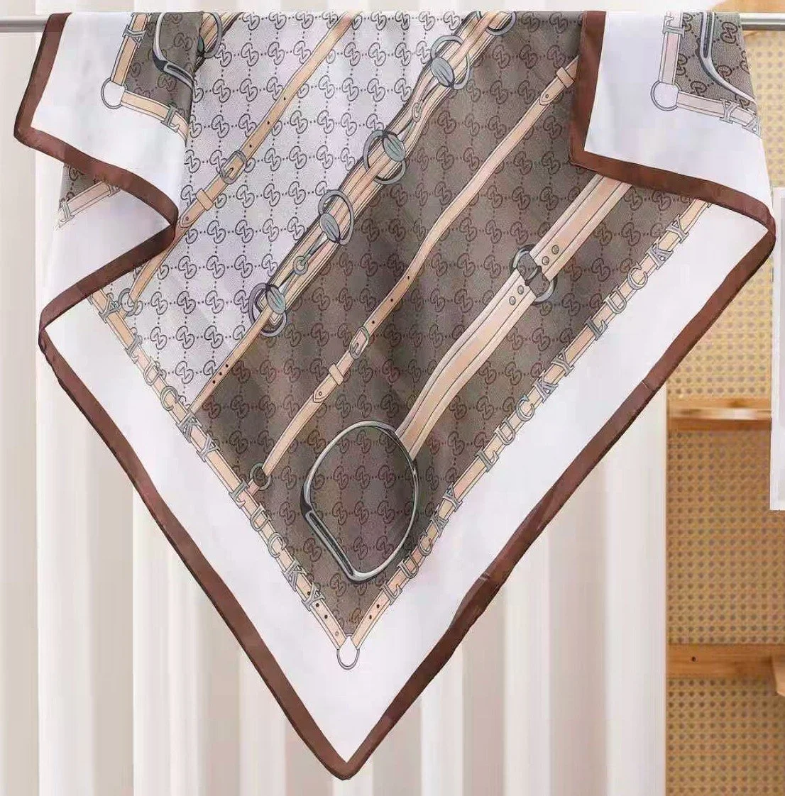 Square Brown Lucky Harness Scarf