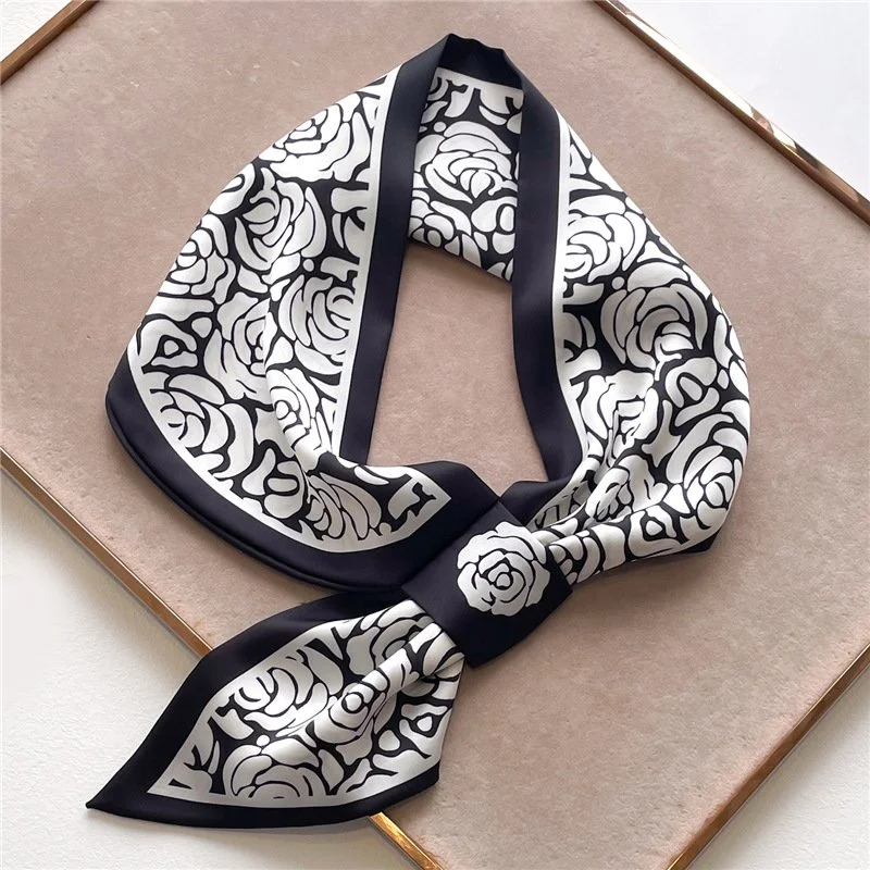 Black / White Roses Loop Scarf — Winding River Clothing - Reversible ...