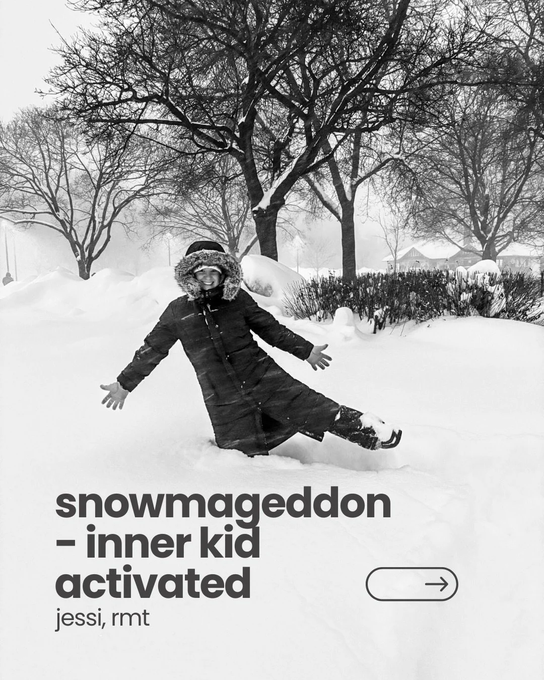 There&rsquo;s something about snow days that bring out the kid in all of us.

Black &amp; white moments from our therapists during snowmageddon 2026 with a little bit of ice ice baby ❄️

#SnowDay
#Snowmageddon2026
#OurTeam
#ClinicLife
#BlackAndWhiteM