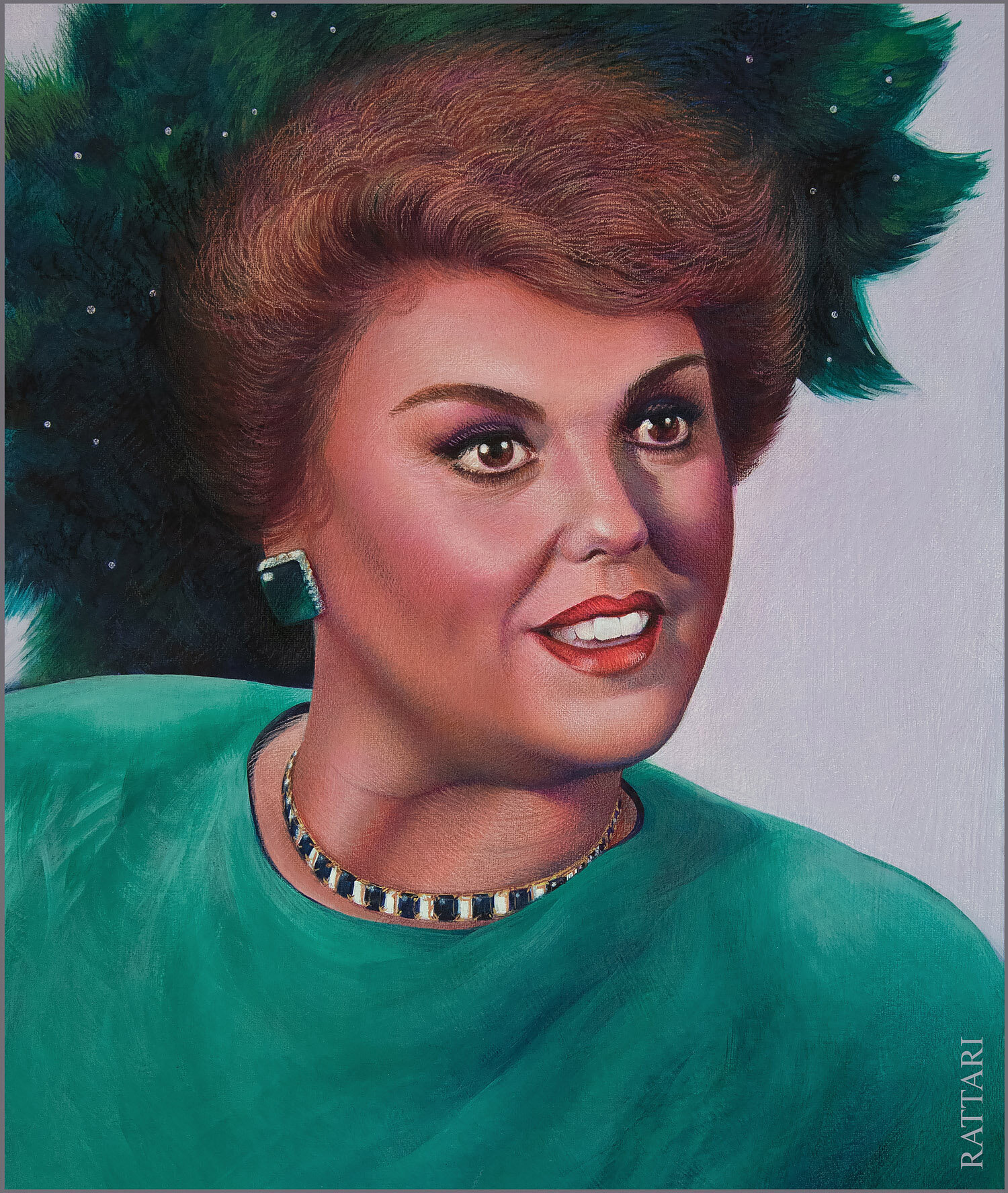 Tyne Daly as Dolores, Columbo: A Bird In The Hand, acrylics and color pencils on canvas, 16x20in