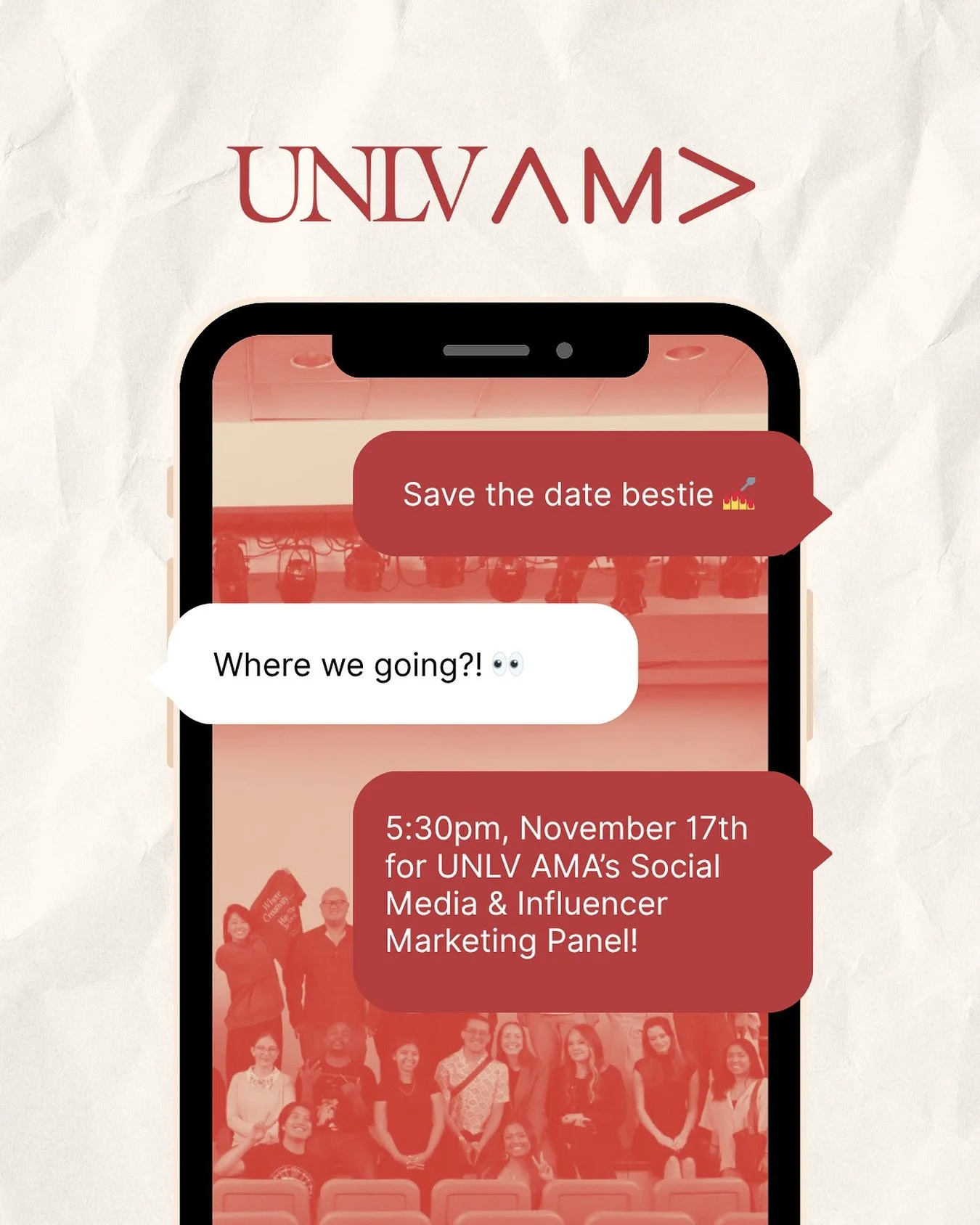 📱 Save the date! Join us for UNLV AMA&rsquo;s Social Media &amp; Influencer Marketing Panel featuring panelists that will be announced soon! 👩&zwj;💻💬

🗓️ Monday, November 17th at 5:30PM &mdash; don&rsquo;t miss the insights, inspo, and networkin