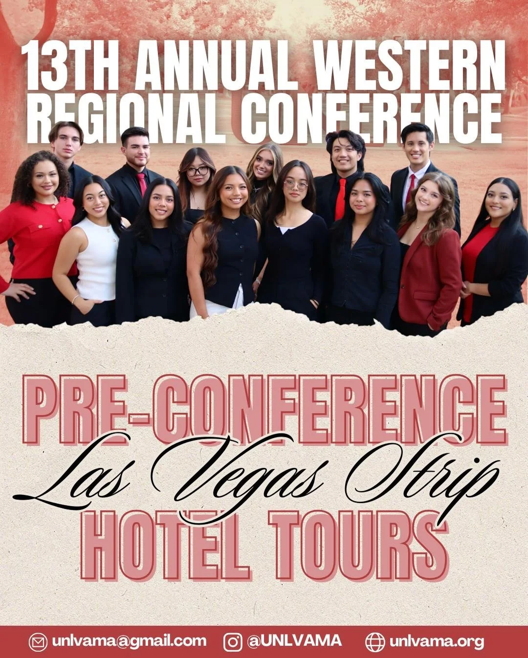 Kick off the 13th Annual UNLV AMA Collegiate Western Regional Conference with exclusive Pre-Conference Tours on Friday, January 30, 2026! 🏨

📍 Pre-Conference Tours (Friday, Jan. 30, 2026)
⭐️ Bellagio Hotel &amp; Casino &mdash; 10:00&ndash;11:00 AM
