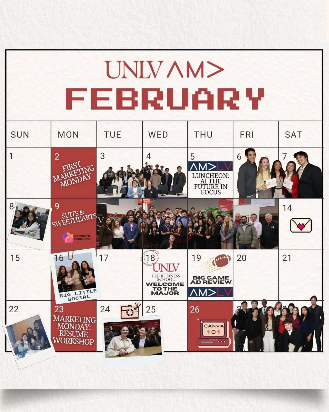 Take a look at what we have lined up for this month! 🗓️✨ Which event are you looking forward to?

#UNLV #UNLVAMA #AmericanMarketingAssociation #LasVegas #Marketing