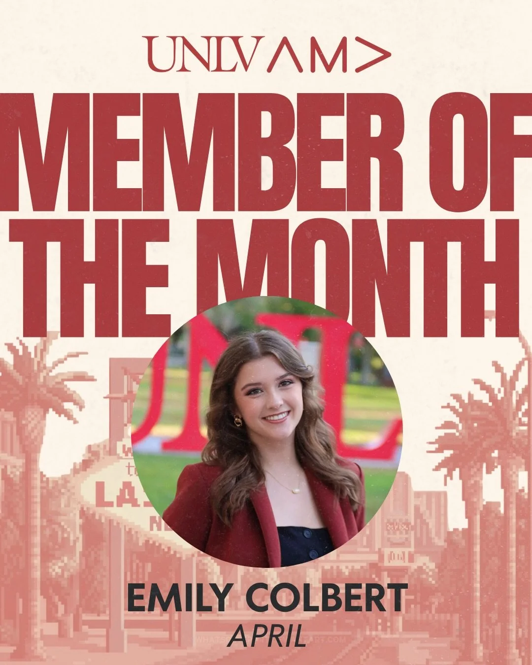 May we present to you our April Members of the Month! 🫵

🌟 E-Board: Emily Colbert
🌟 General Member: Aileen Ramirez
🌟 General Member: Emiliano Avila-Marquez

Thank you for your dedication, hard work, and the energy you bring to UNLV AMA. You conti