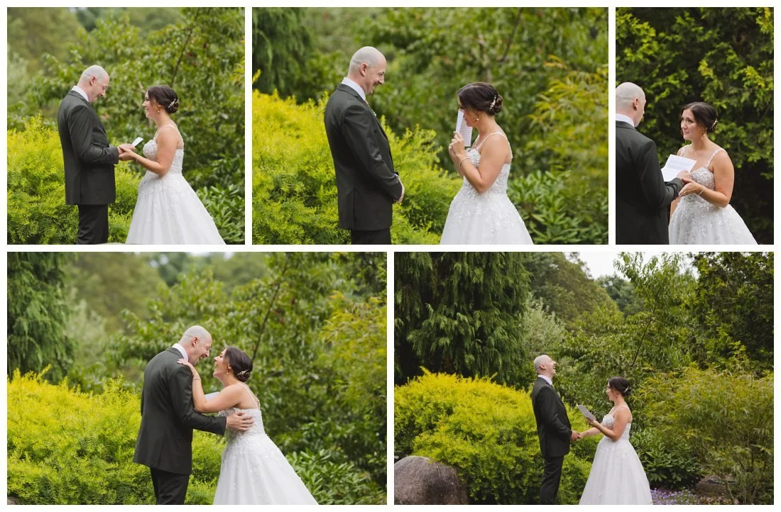 lauren and derek's private vows before their wedding ceremony, laughing and crying