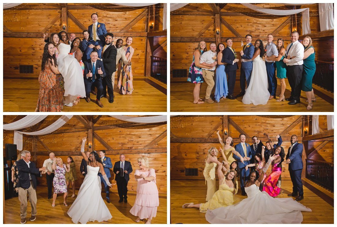 photo dash with guests coming to the couple on the dance floor