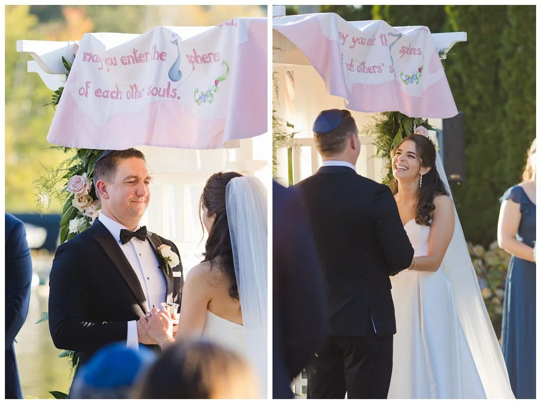 close ups of nick and rachel during their wedding ceremony at castleton