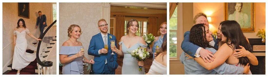 wedding party toasts the bride and groom