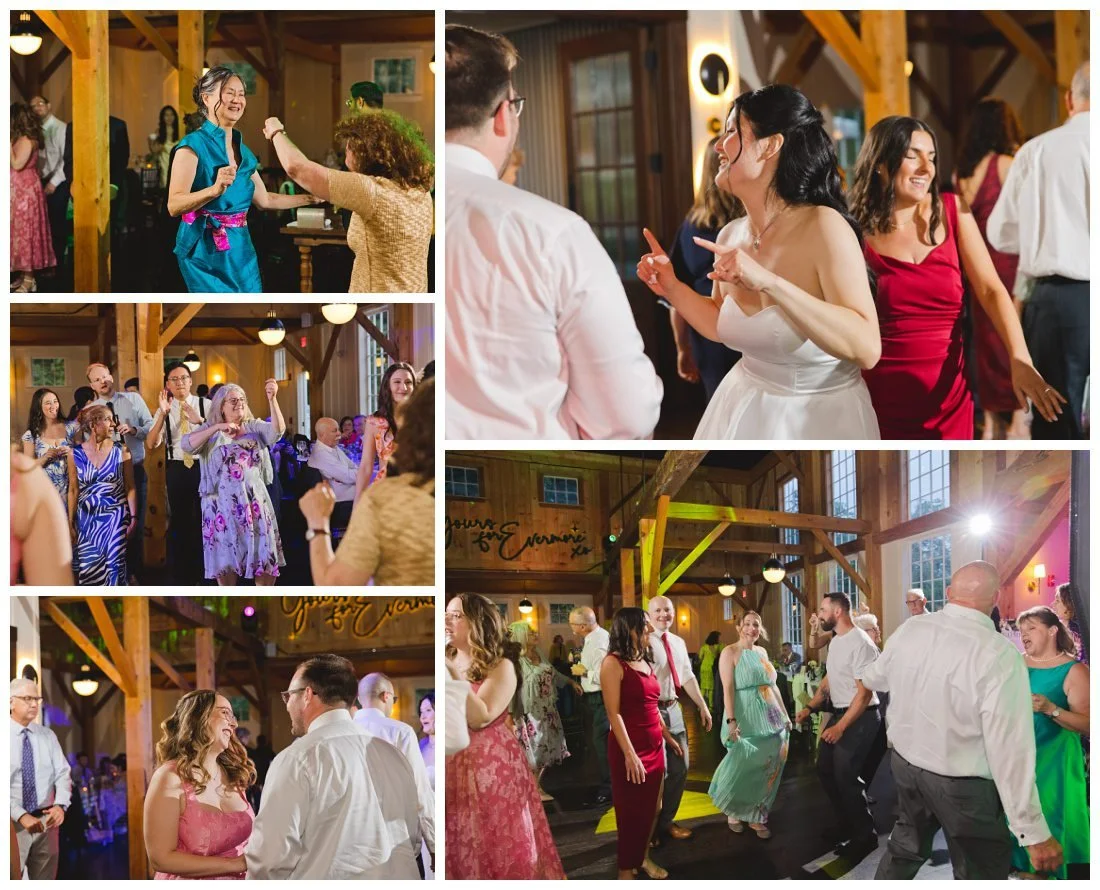 guests dancing at wedding reception at the evermore