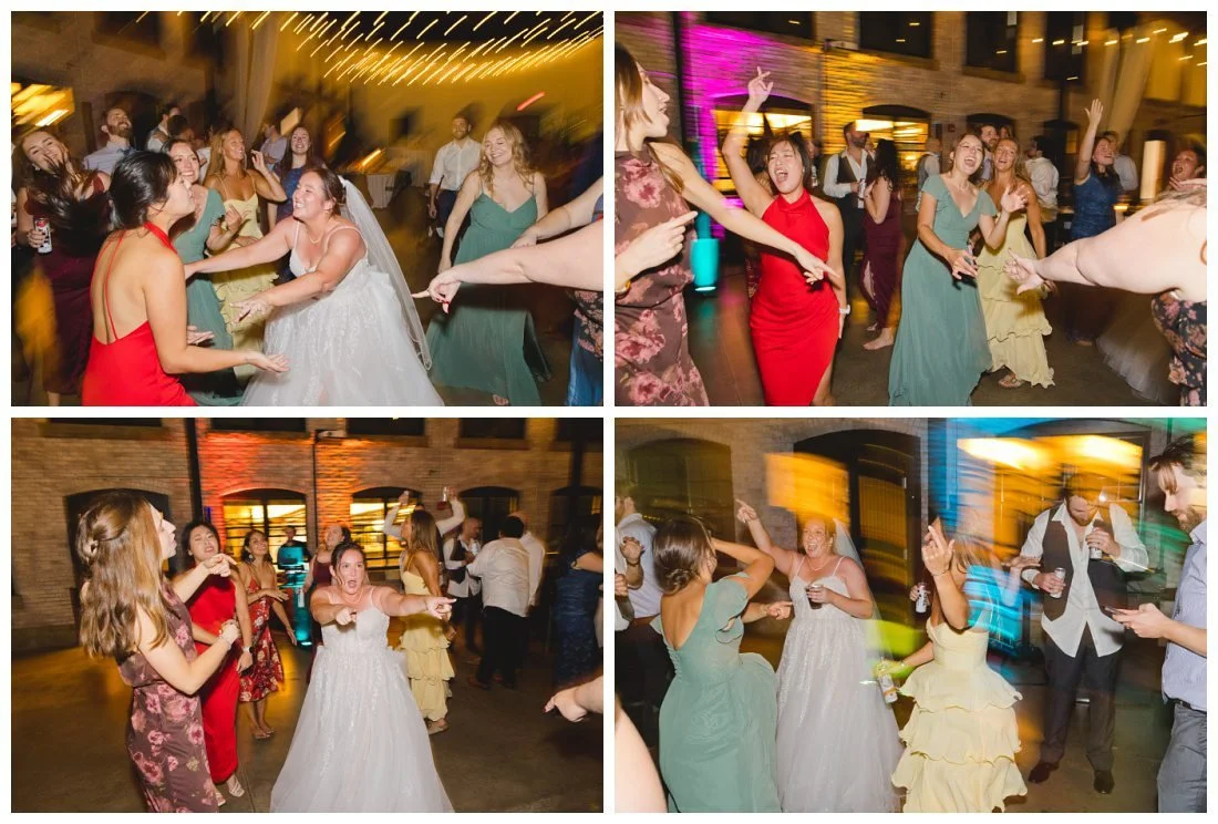 joyful fun colorful dancing photos at wedding
