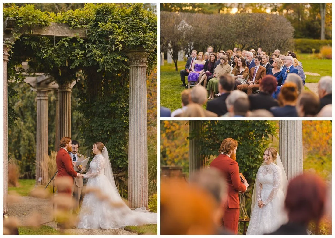 beautiful golden light covers emma and andrews wedding ceremony