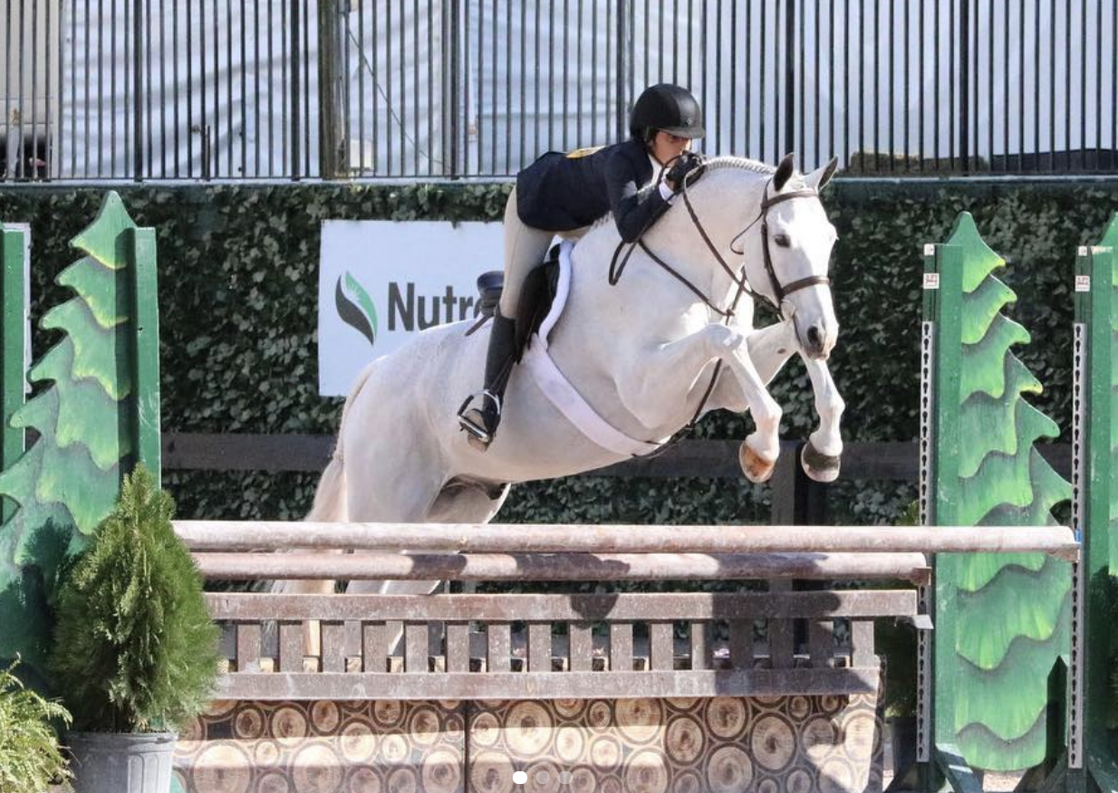 Raina and Most Likely in the 3’3 Junior Younger Hunters in Wellington, FL