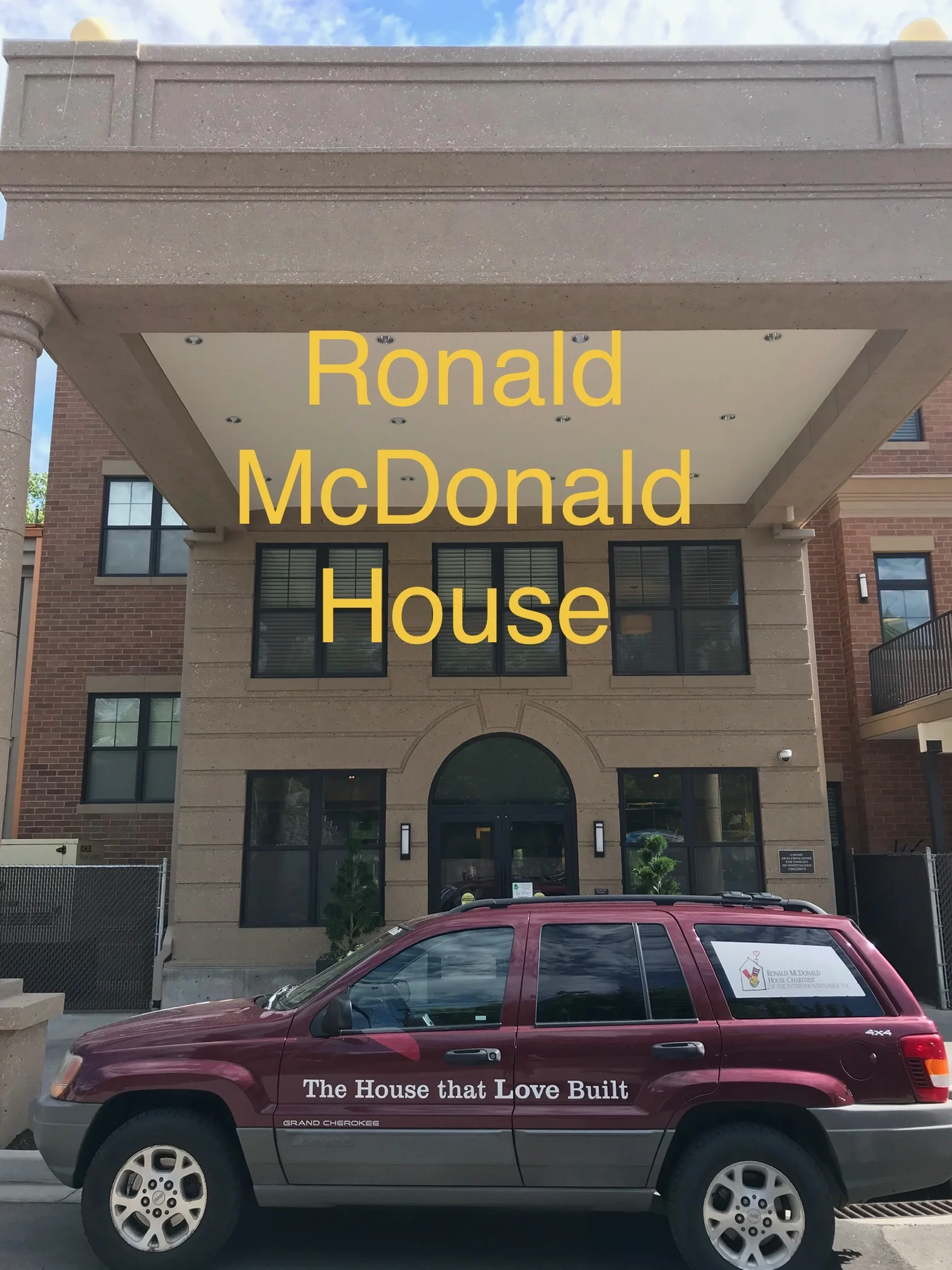 Pulling up to the Ronald McDonald House in Salt Lake City to drop off donated books.