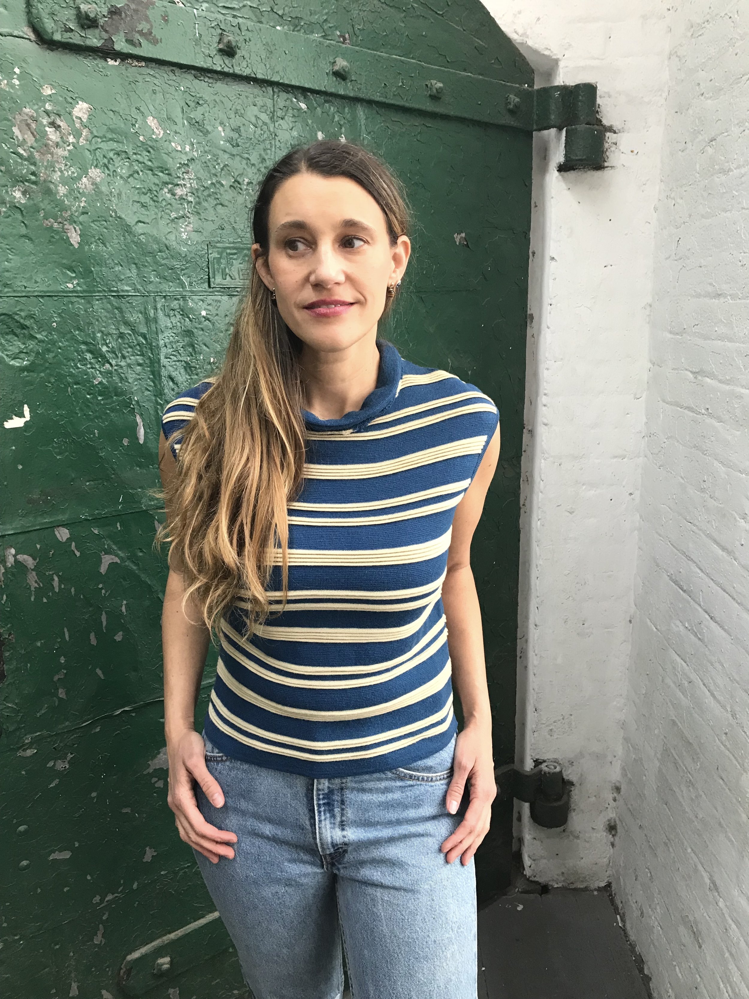 60s mod striped wool top