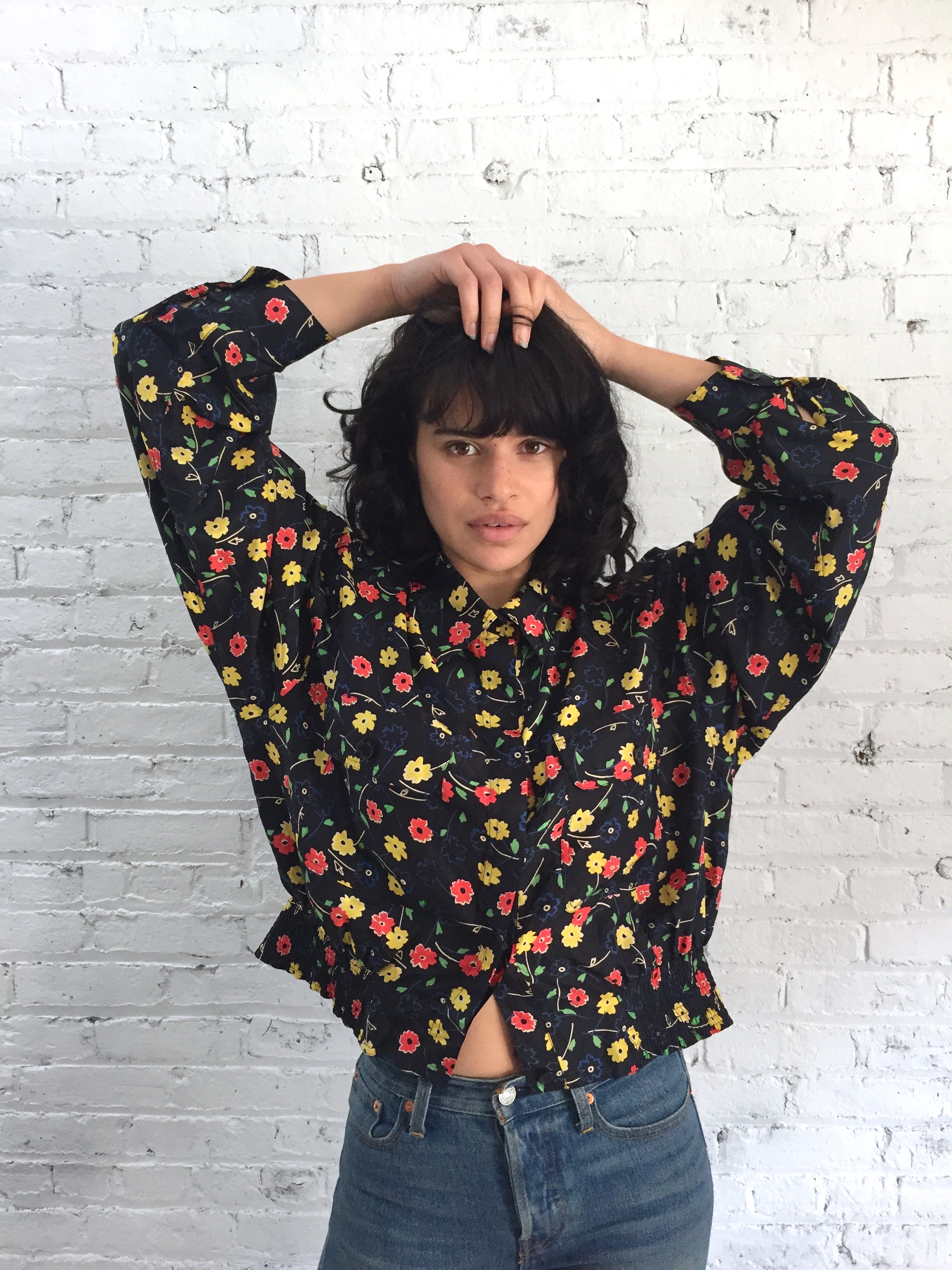 vintage floral silk jacket