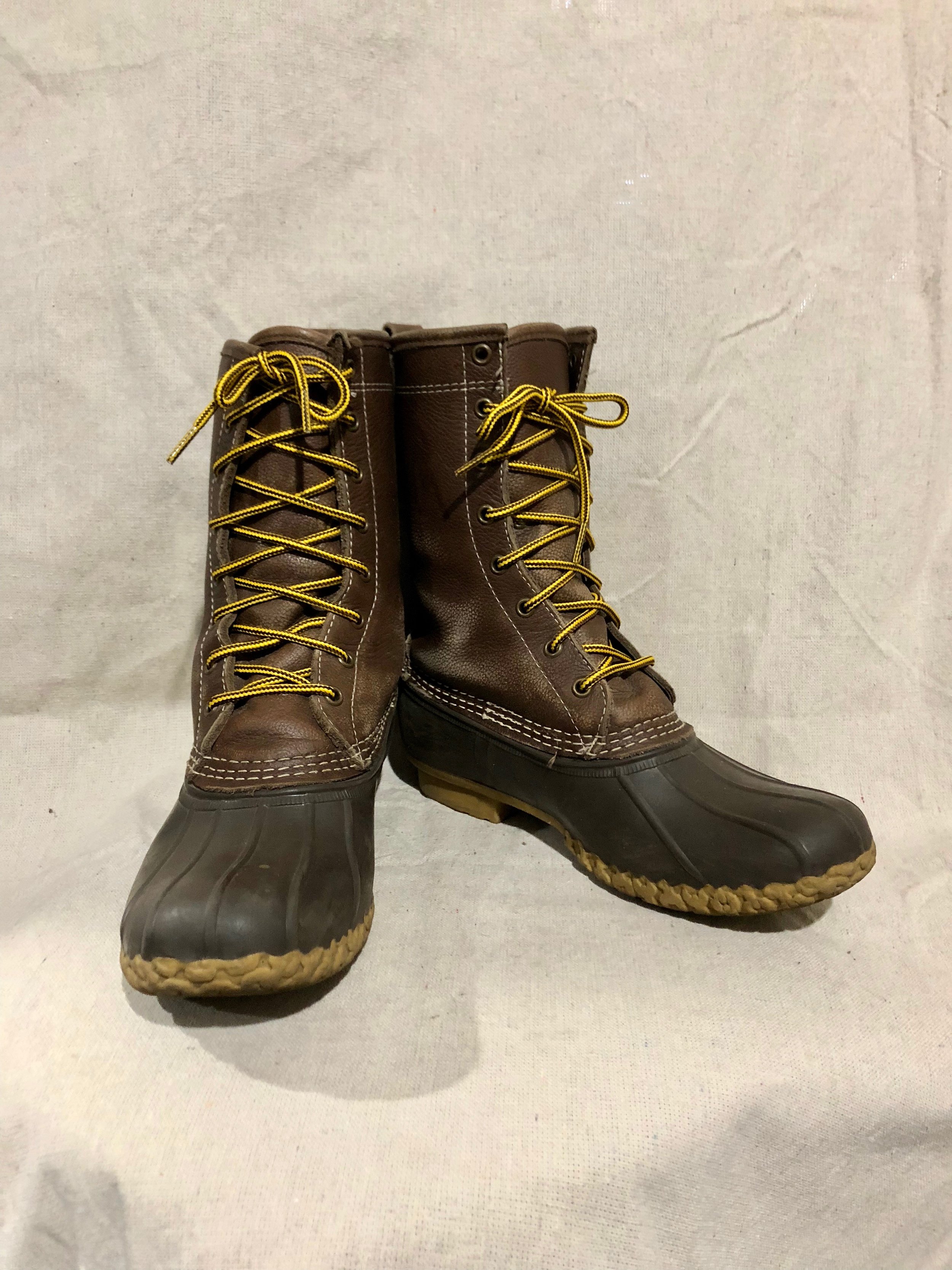 vintage Bean Boots / LL Bean shearling leather duck boots