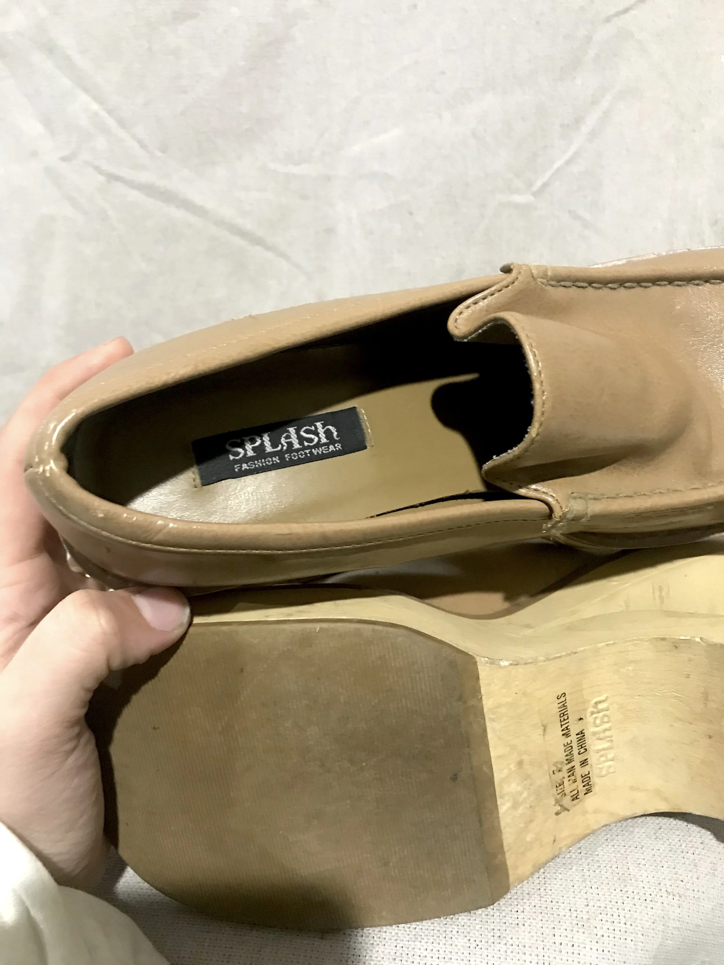 tan platform loafers