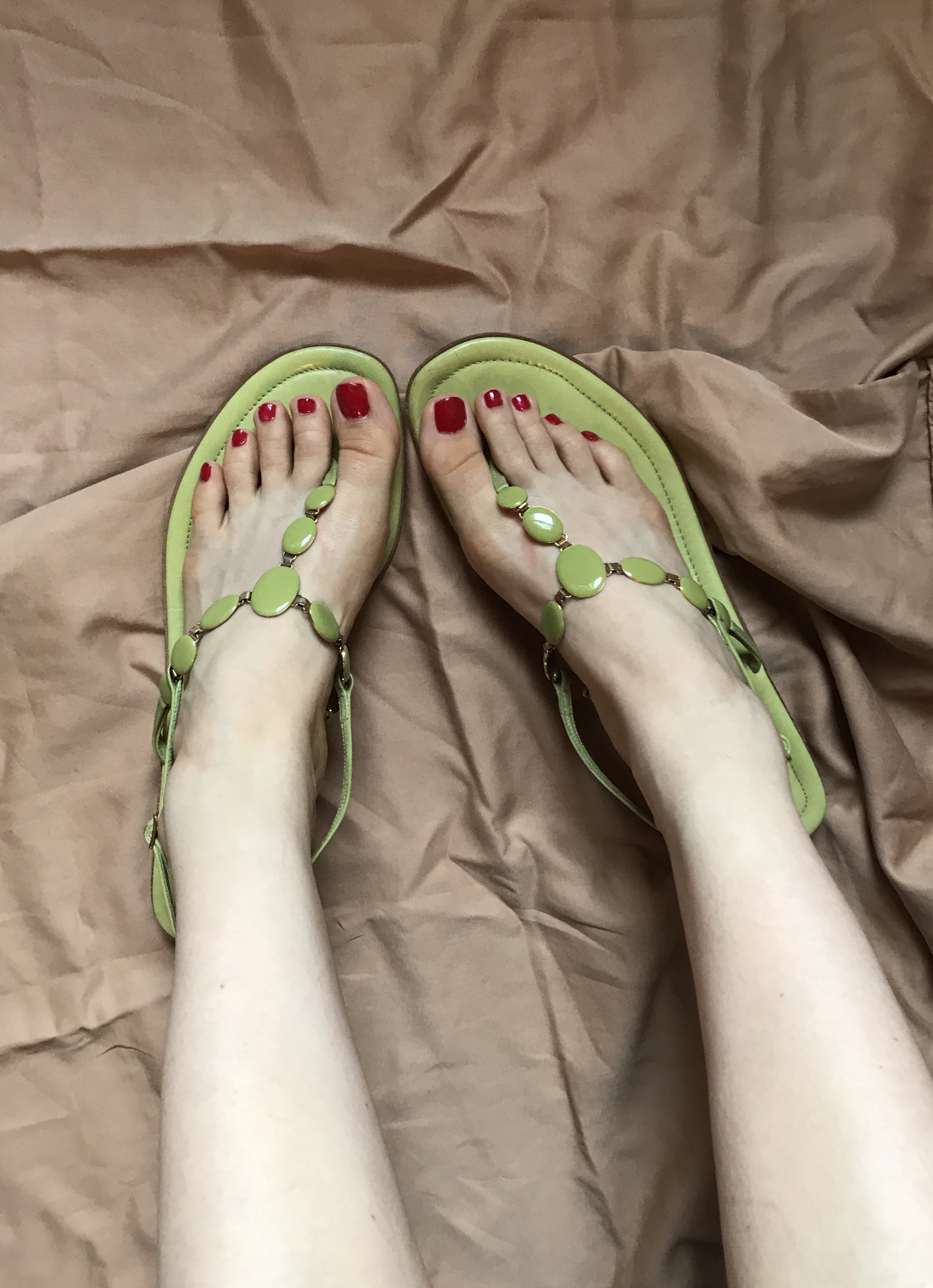 vintage Oscar de la Renta chartreuse sandals
