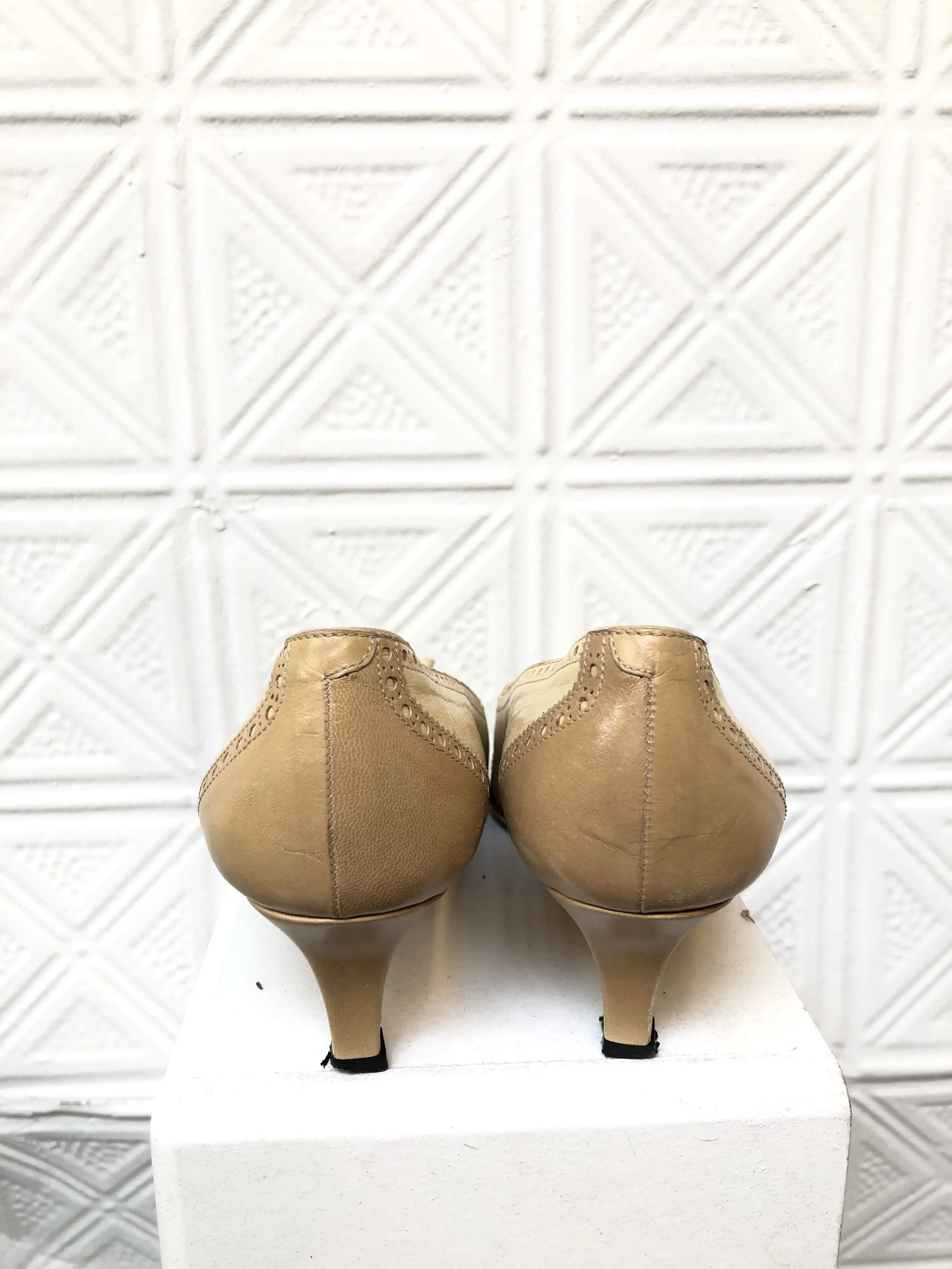 cream kitten heels