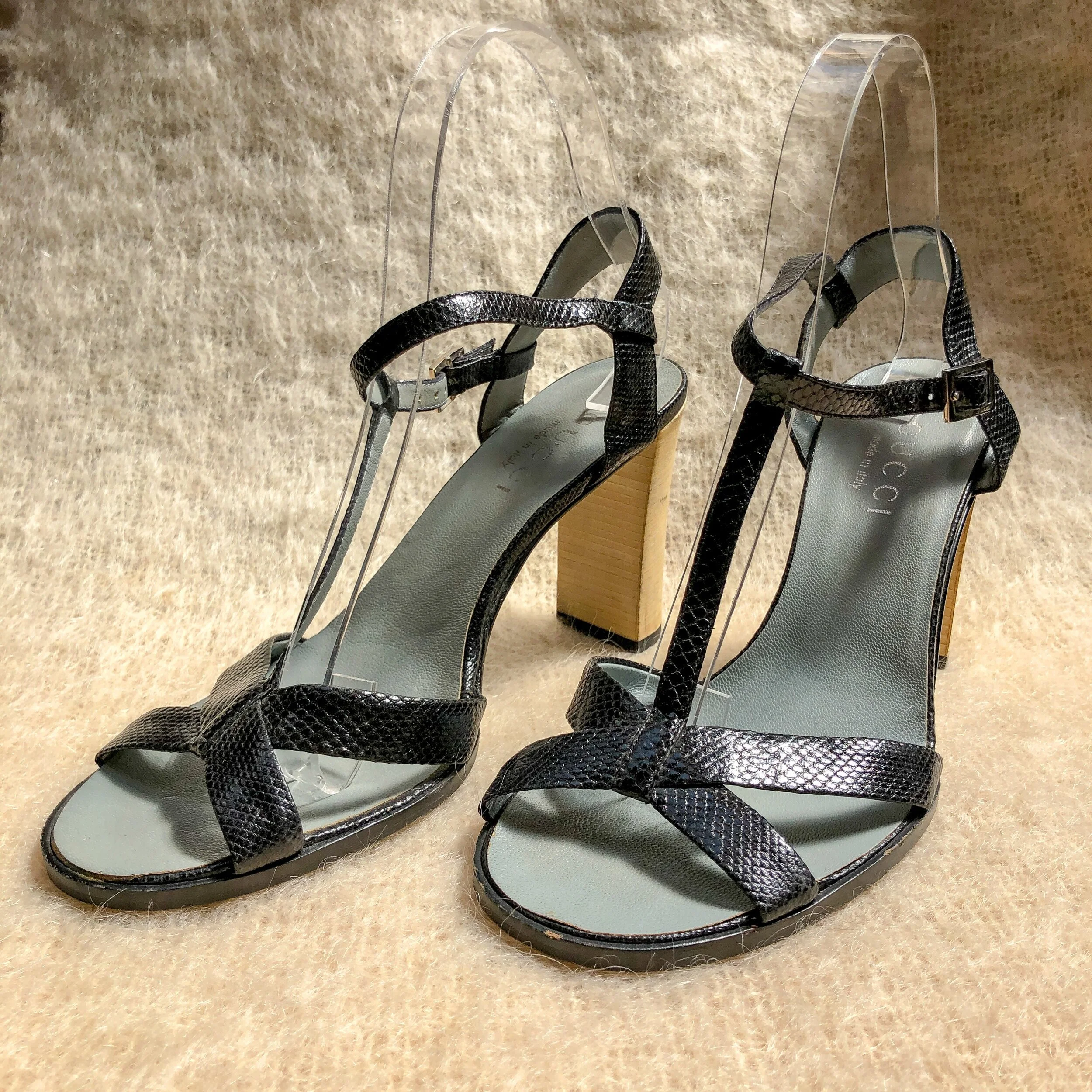 snakeskin slingback heels