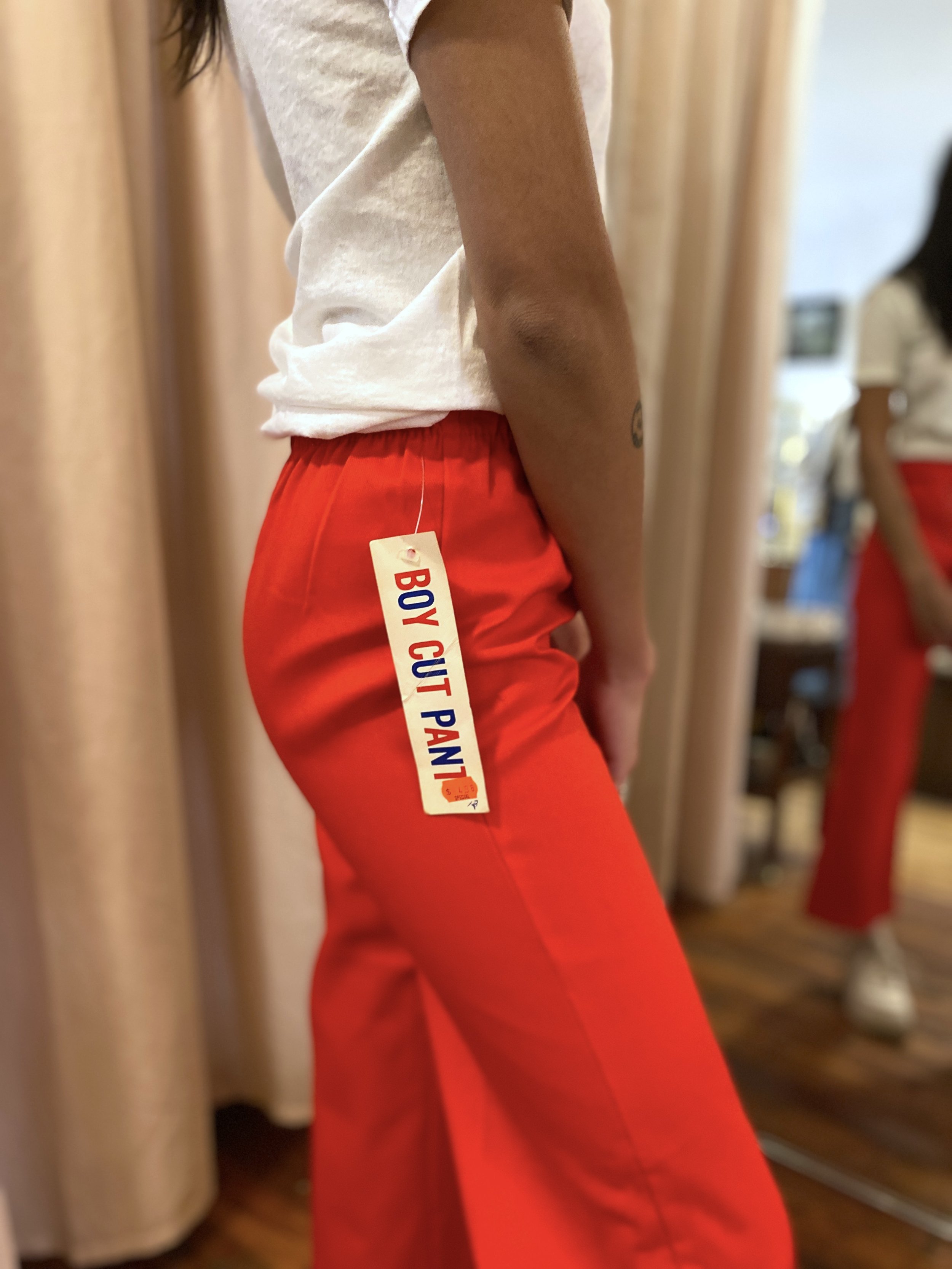 vintage sailor pants / 60s red high 