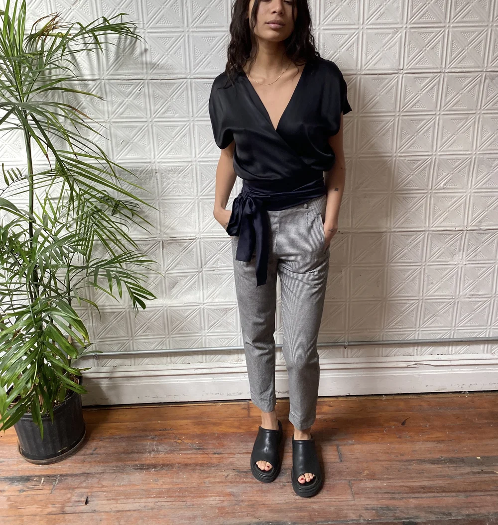 vintage Gap herringbone pedal pushers black and white capri pants