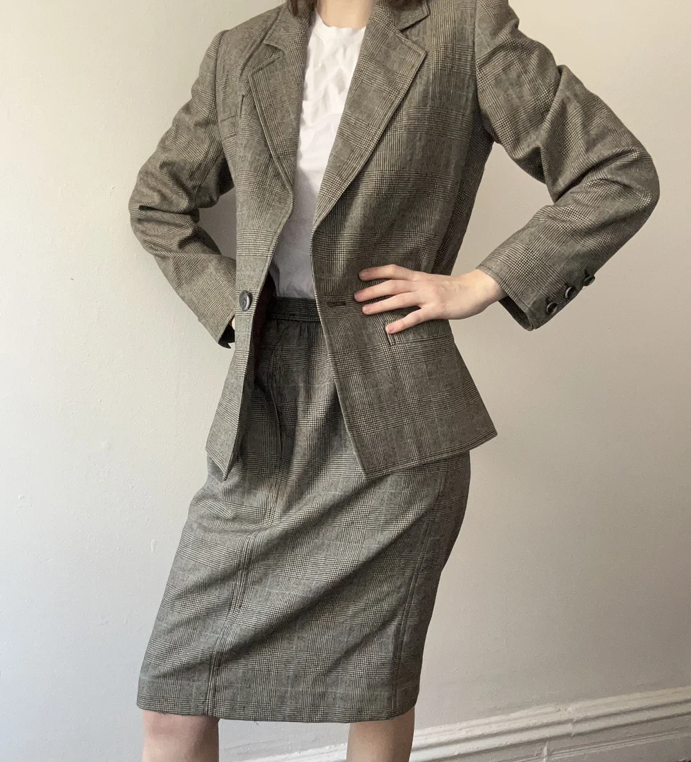 vintage Yves Saint Laurent womens suit set — Dusty Rose Vintage