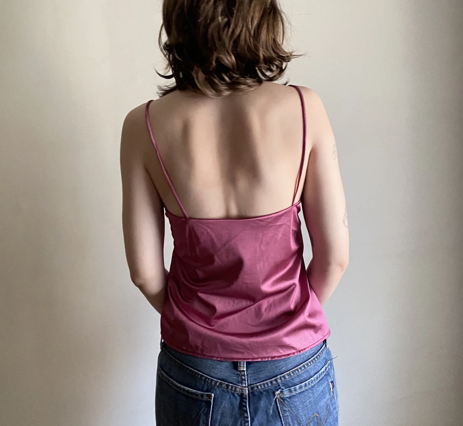 vintage Diane Von Furstenberg camisole / 80s DVF mauve lace cami