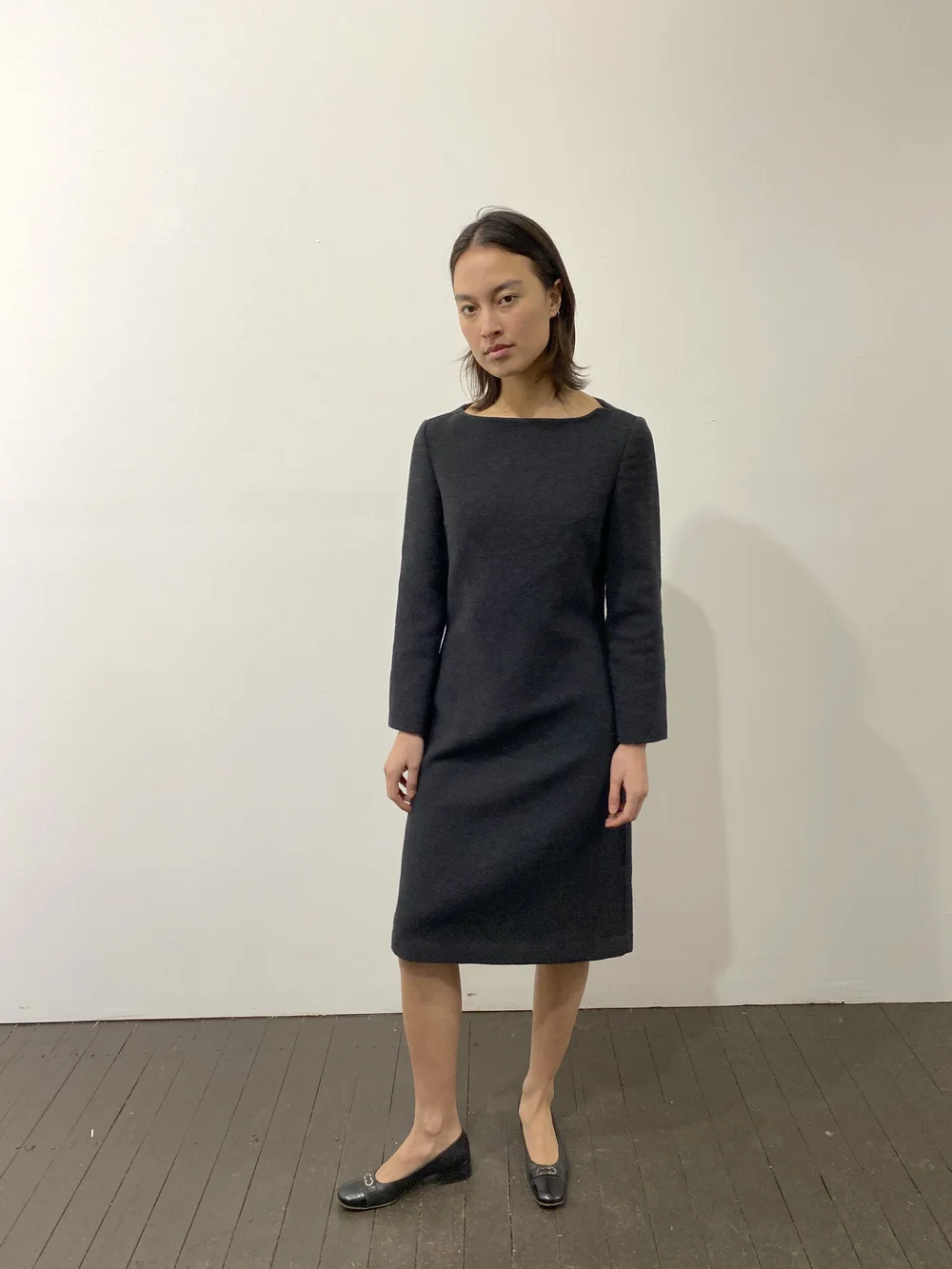 vintage TSE cashmere dress / vintage grey minimal shift dress  Dusty Rose  Vintage