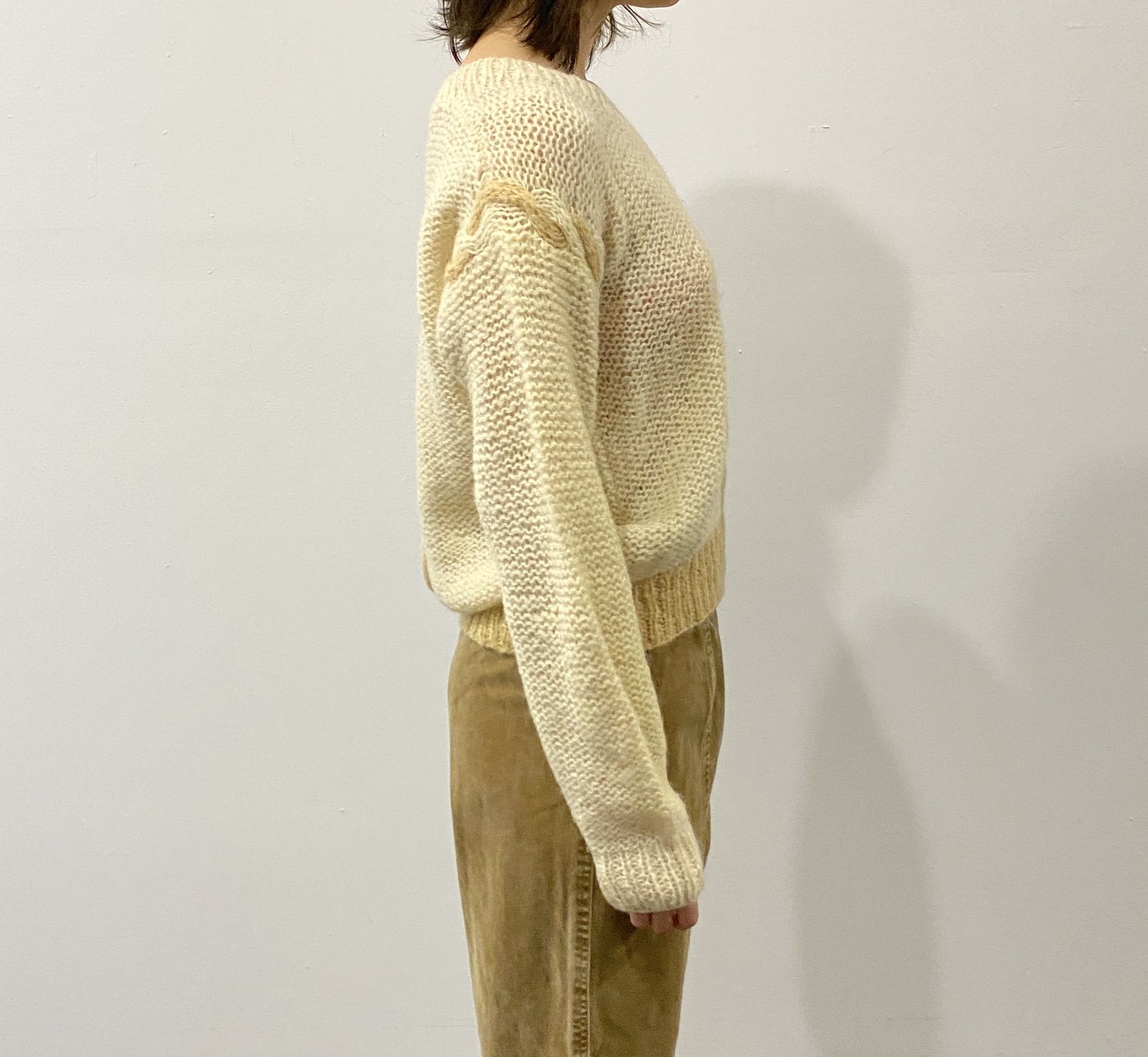 vintage two tone braided cable knit sweater / 80s Mondi vintage two tone braided cable knit sweater / 80s Mondi