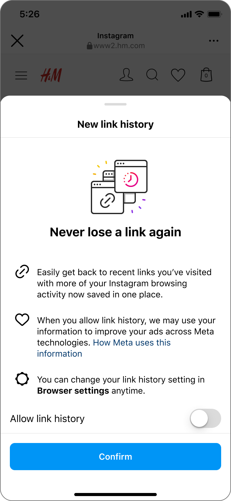 Link History Opt-In (Copy)