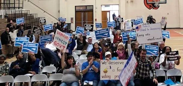 ID9 members attending the Fair Elections Rally in Bladen County, NC.