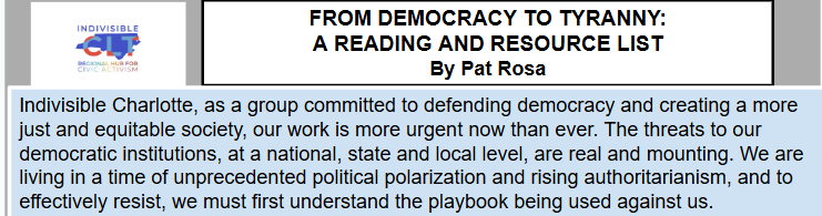 From Democracy to Tyranny: A Reading &amp; Resource List