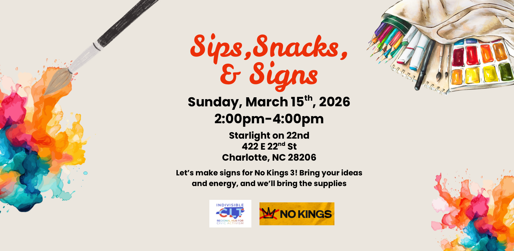 Sips, Snacks &amp; Signs
