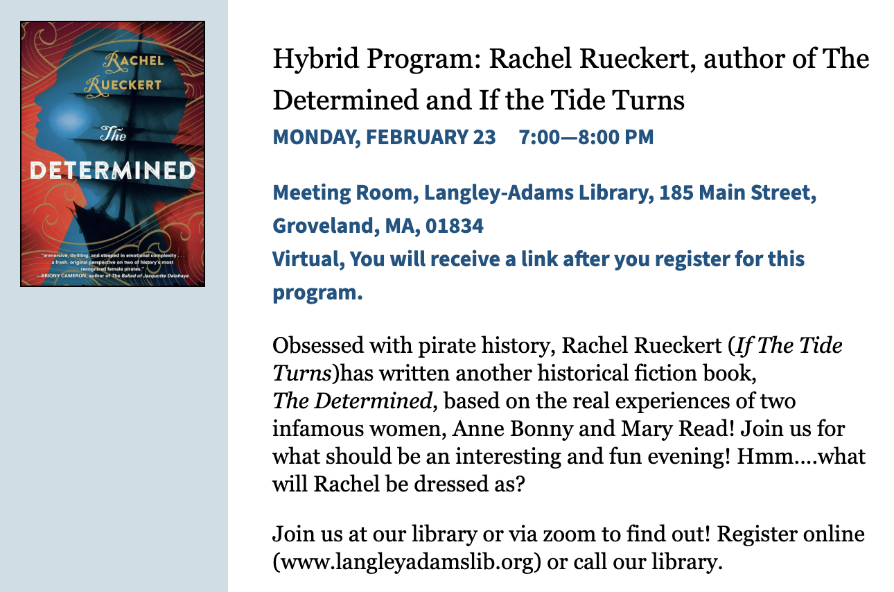 RESCHEDULED: Langley-Adams Library (Virtual), 7pm ET / 5pm MT
