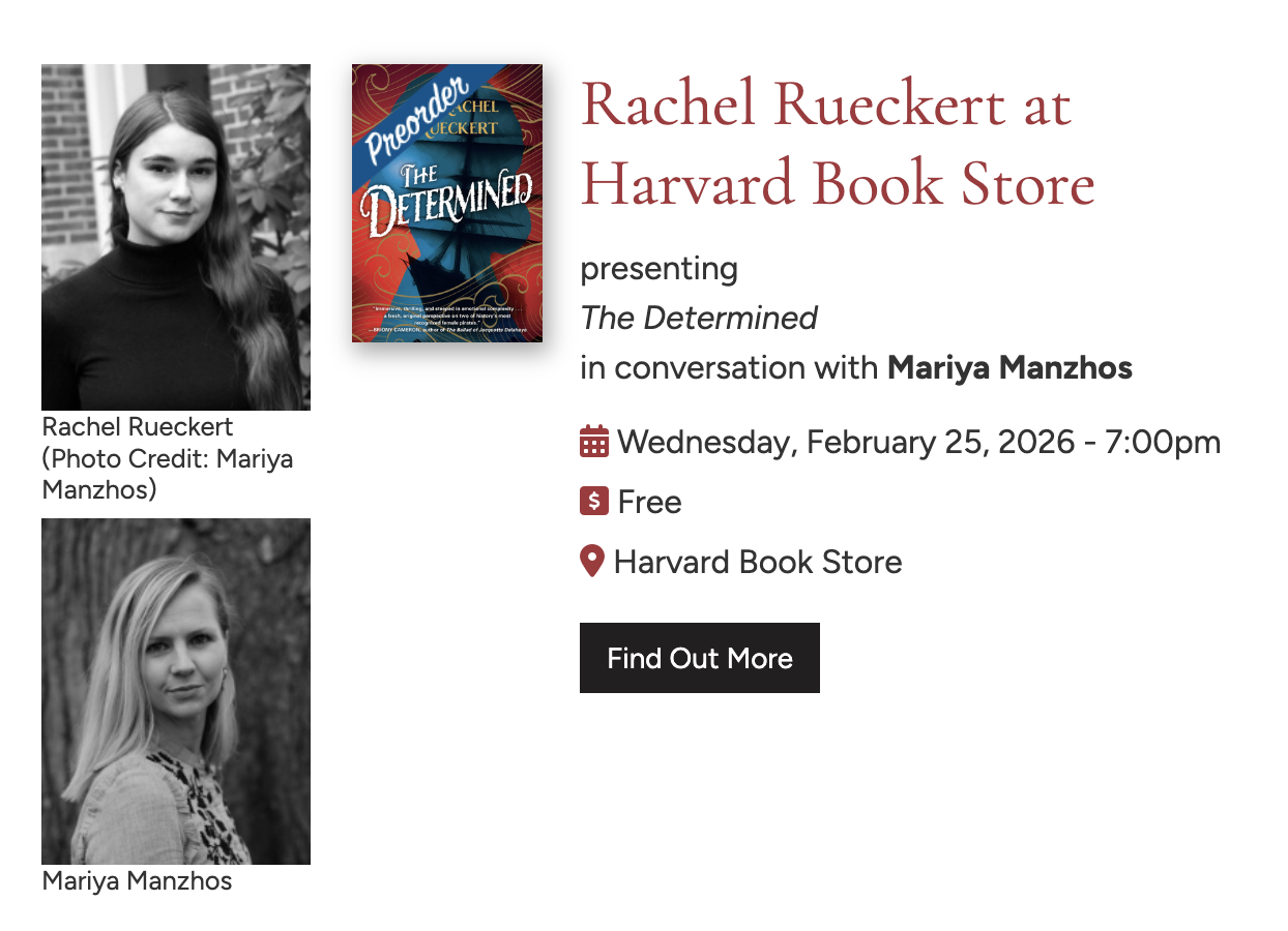Harvard Book Store Event for THE DETERMINED (Cambridge, MA)