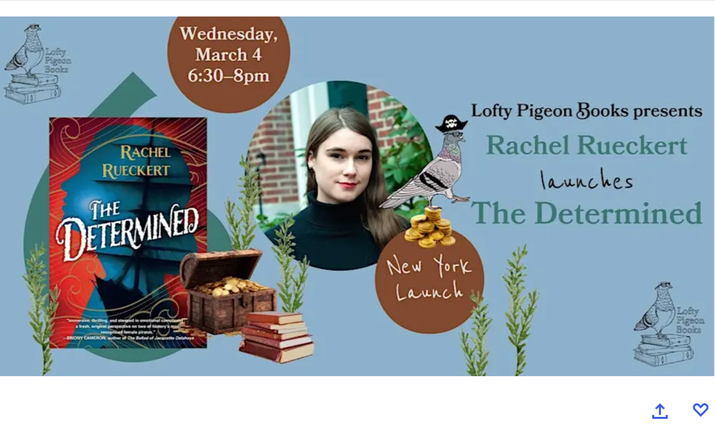 Lofty Pigeon Books Event for THE DETERMINED (Brooklyn, NY)