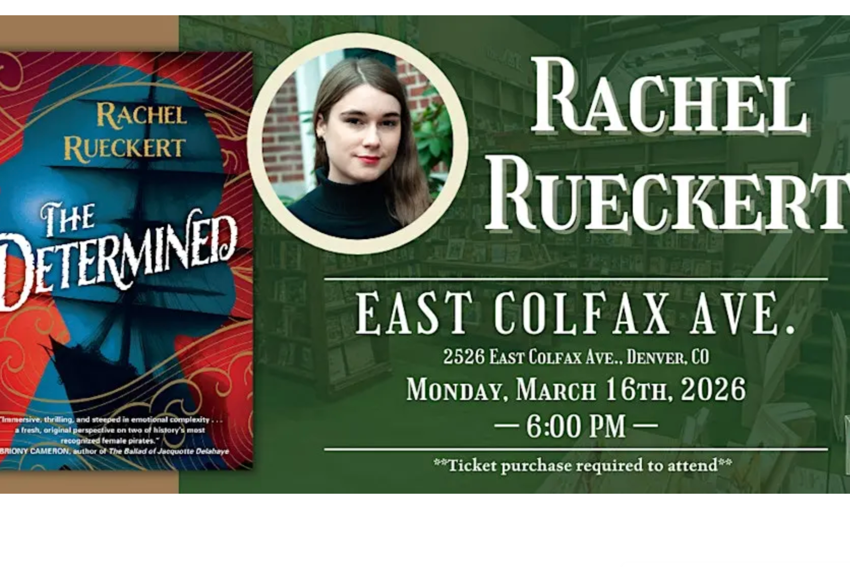 Tattered Cover Book Store TICKETED Event for THE DETERMINED (Denver, CO)