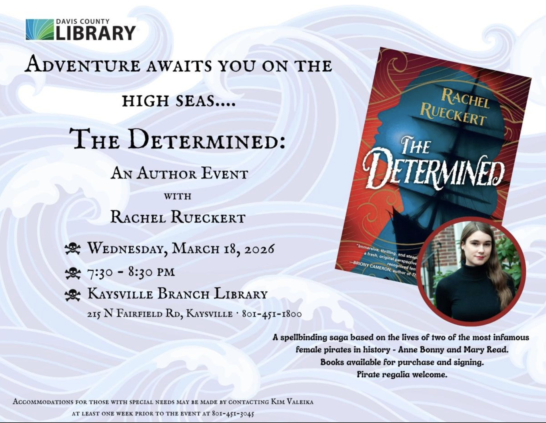Kaysville Library Event for THE DETERMINED (Kaysville, UT)