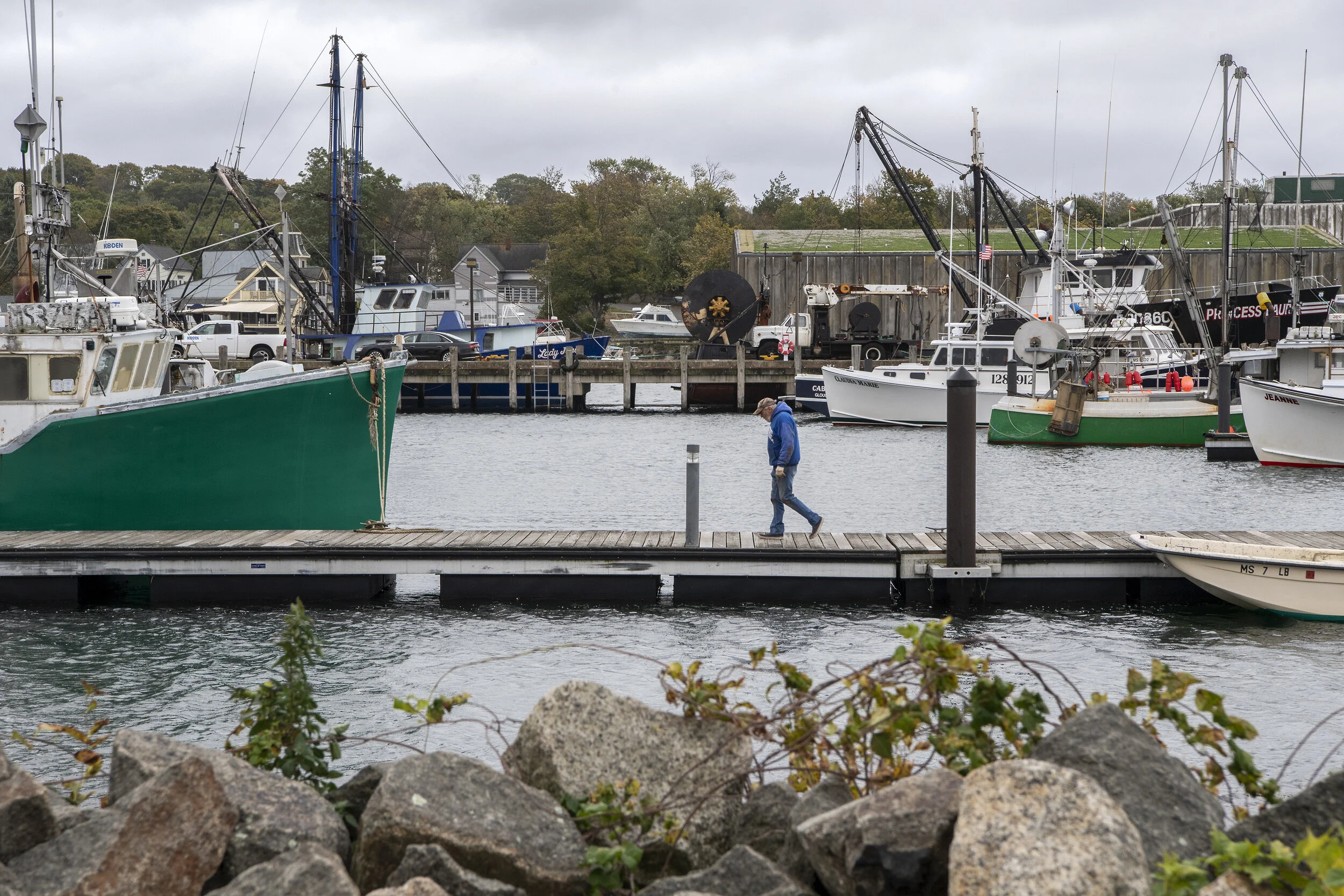  The Port of Gloucester in Massachusetts braces for a fall Nor’easter with gale force winds that keep the entire fleet from fishing. 