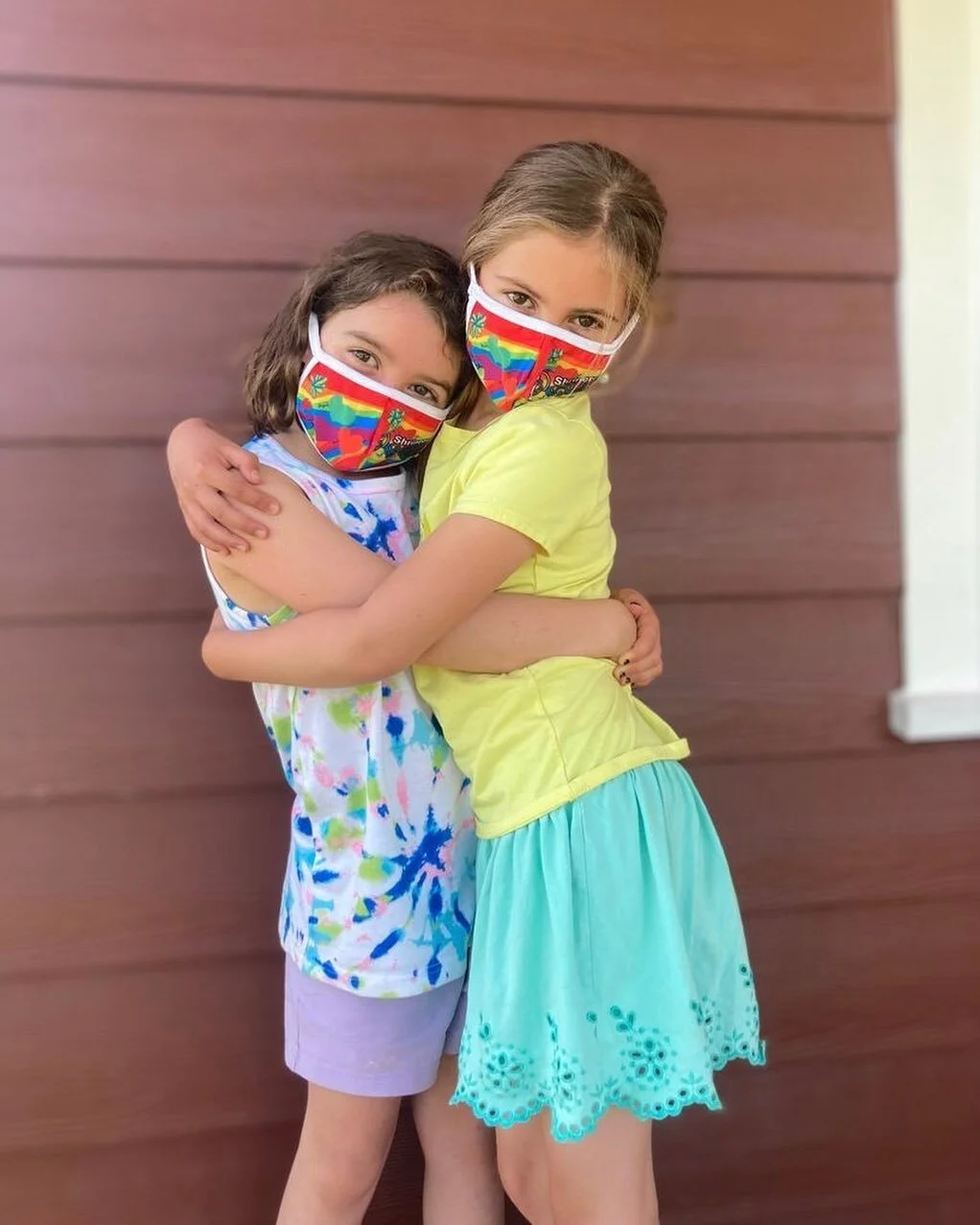 how sweet is this?! 💞 Calista (left) was one of the winners of @shrinerstwi &ldquo;design a mask&rdquo; contest! Calista and her sister couldn&rsquo;t be prouder of her artistry, and we couldn&rsquo;t be happier to help bring her design to life 😍